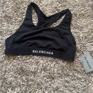 Balenciaga Black Racerback Sports Bra